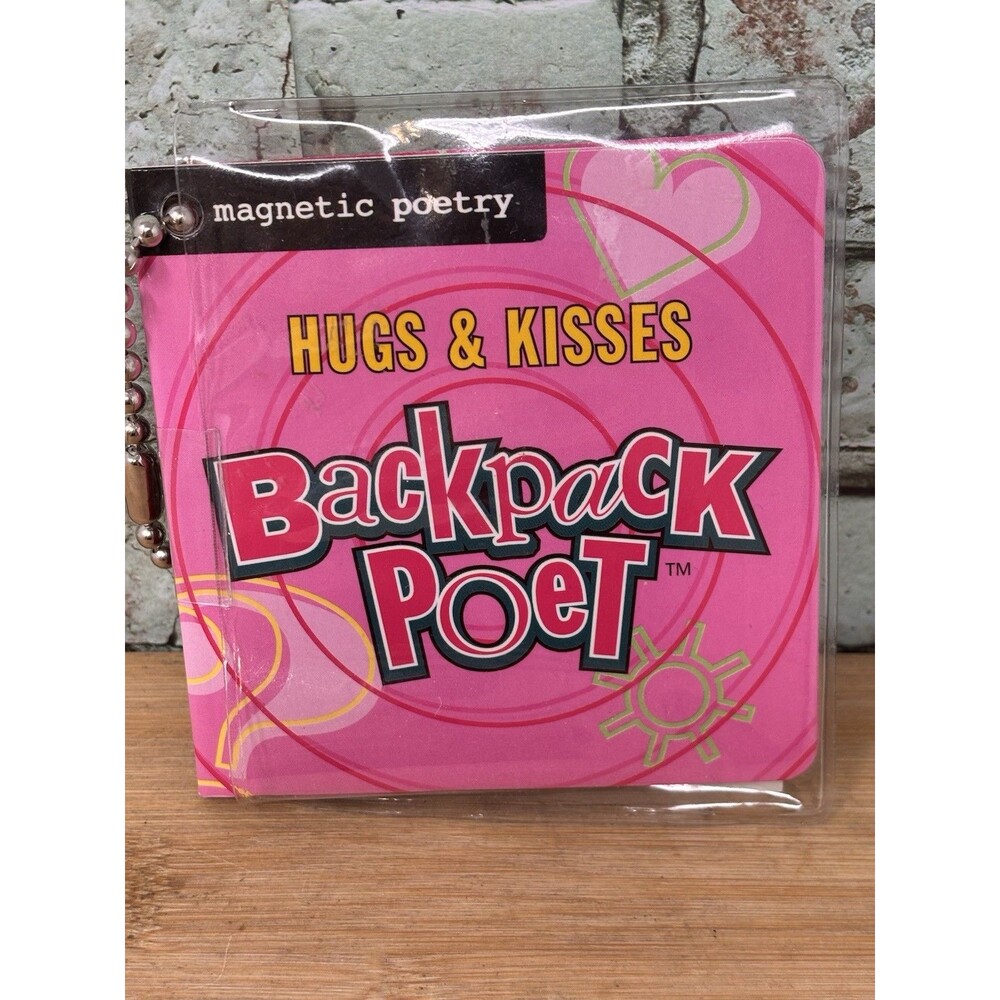 Vt Y2K HUGS & Kisses Backpack Poet Magnetic Key Chain Poetry Valentines Day 2000
